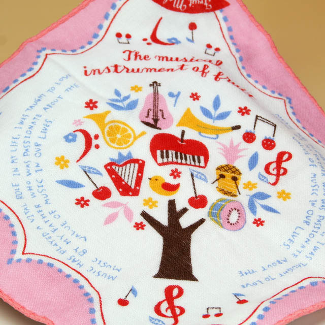 フルーツメロディ ハンドタオル 音楽雑貨 音楽グッズ