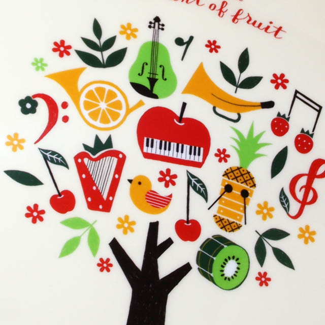 フルーツメロディ クリアファイル クリアフォルダ 音楽雑貨 音楽グッズ