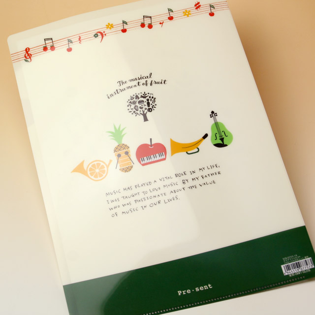 フルーツメロディ クリアファイル クリアフォルダ 音楽雑貨 音楽グッズ