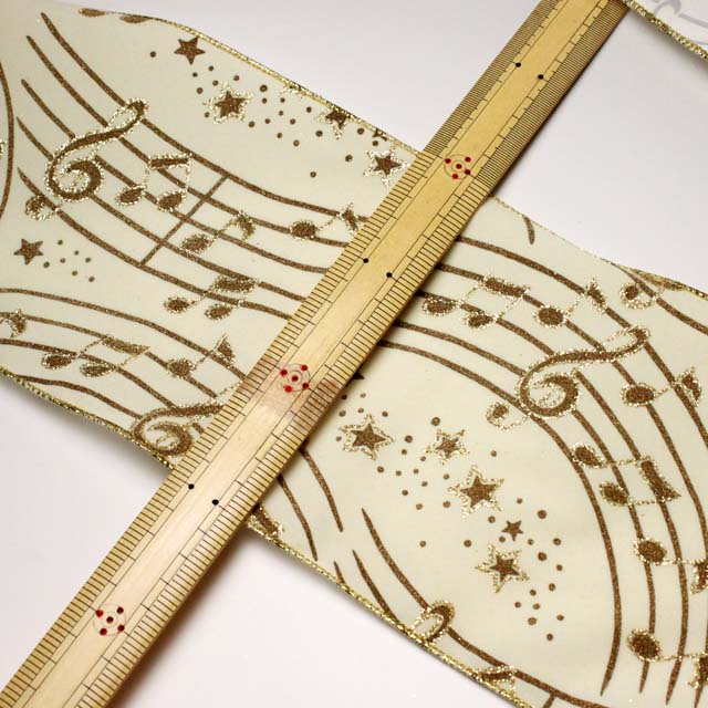 Wired Ribbon ワイヤーリボン 楽譜 音符 ト音記号 音楽雑貨 音楽小物 音楽グッズ