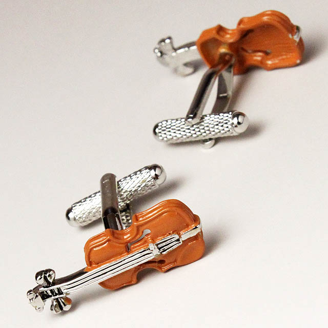 音楽雑貨 音楽ギフト カフスボタン ヴァイオリン 弦楽器