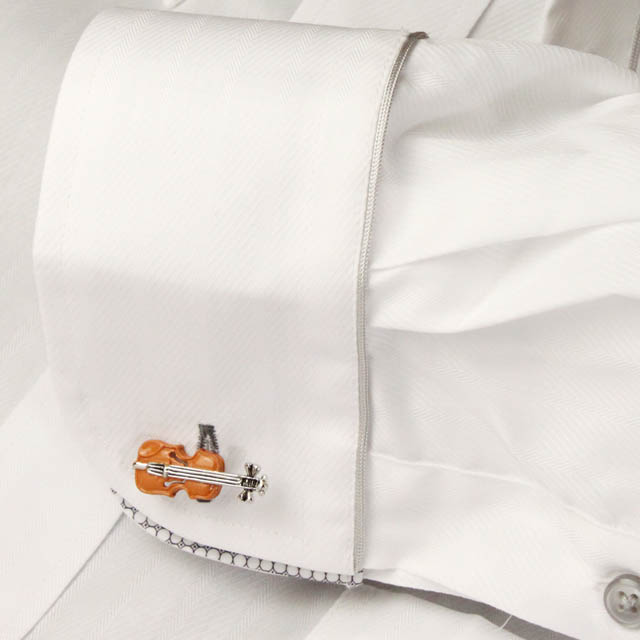 音楽雑貨 音楽ギフト カフスボタン ヴァイオリン 弦楽器