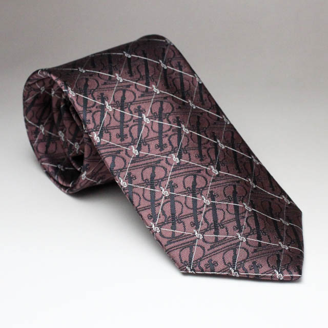 西陣織ネクタイ 《ヴァイオリン》 ロゼピンク □ 音楽雑貨