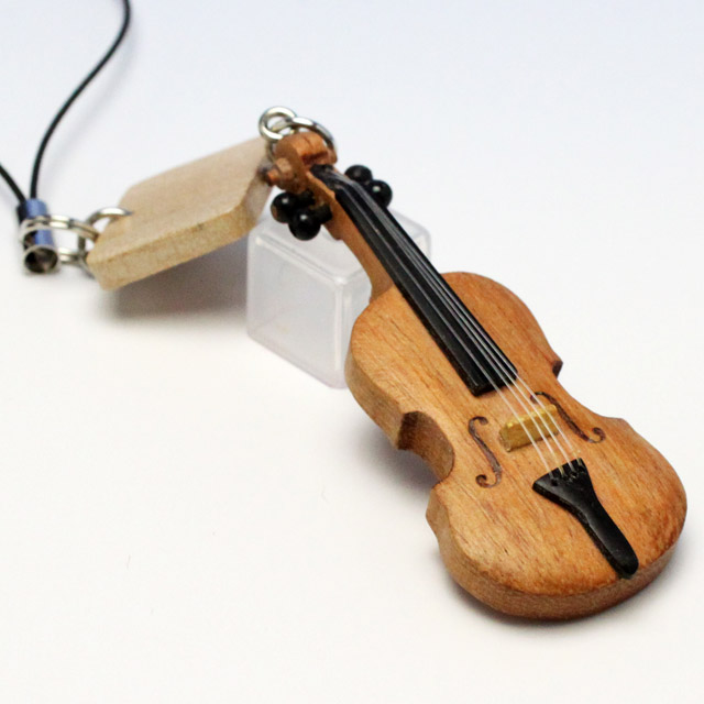 Wooden チャーム 弦楽器 ヴィオラ 音楽雑貨