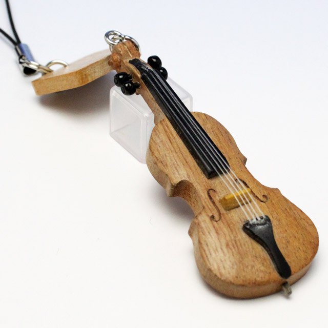 Wooden チャーム 弦楽器 チェロ 音楽雑貨