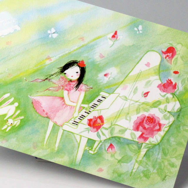 唐沢静 ポストカード 絵葉書 音楽雑貨 ピアノ