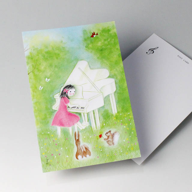 唐沢静 ポストカード 絵葉書 音楽雑貨 ピアノ