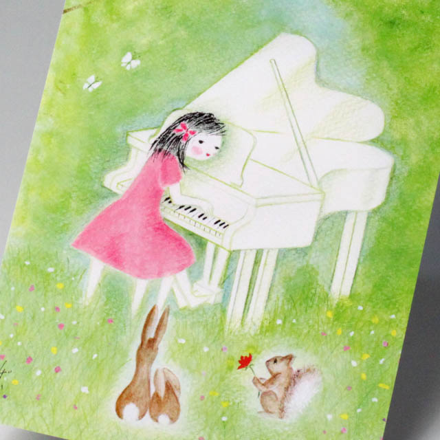 唐沢静 ポストカード 絵葉書 音楽雑貨 ピアノ