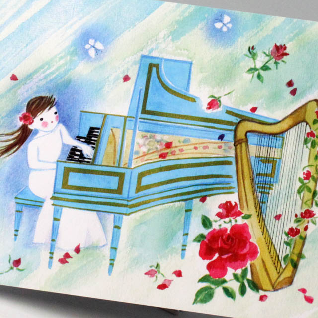 唐沢静 ポストカード 絵葉書 音楽雑貨 チェンバロ ハープ