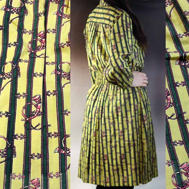 ナチュラルホルン ワンピース コットン 音楽雑貨 音楽グッズ