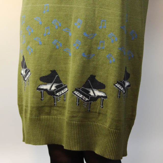 グランドピアノ ジャカード織 ワンピース 音楽雑貨 音楽グッズ