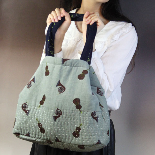 ホルン ヴァイオリン キルトバッグ 音楽雑貨 音楽グッズ