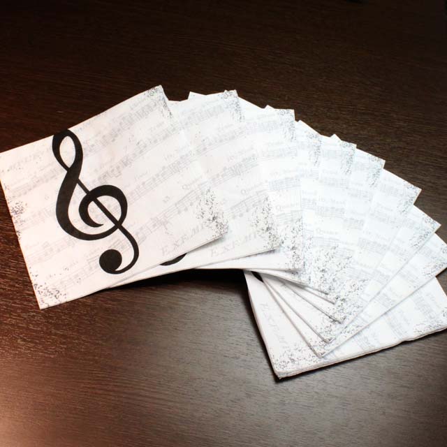 ト音記号と楽譜 ペーパーナプキン 音楽雑貨 音楽グッズ