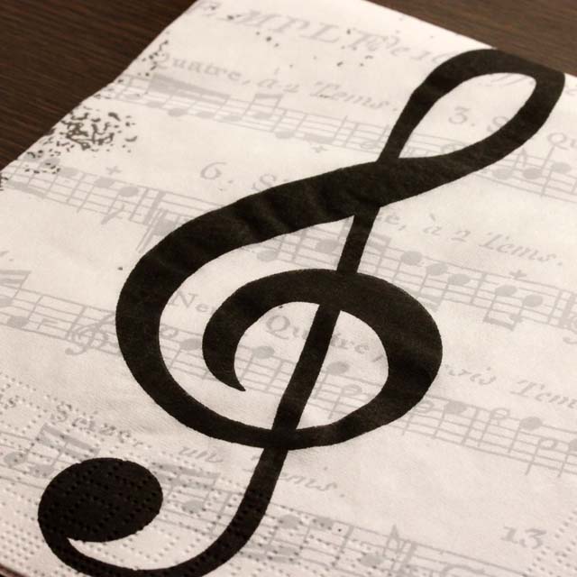ト音記号と楽譜 ペーパーナプキン 音楽雑貨 音楽グッズ