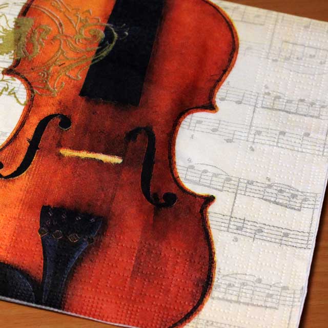 ヴァイオリンと楽譜 ペーパーナプキン 音楽雑貨 音楽グッズ