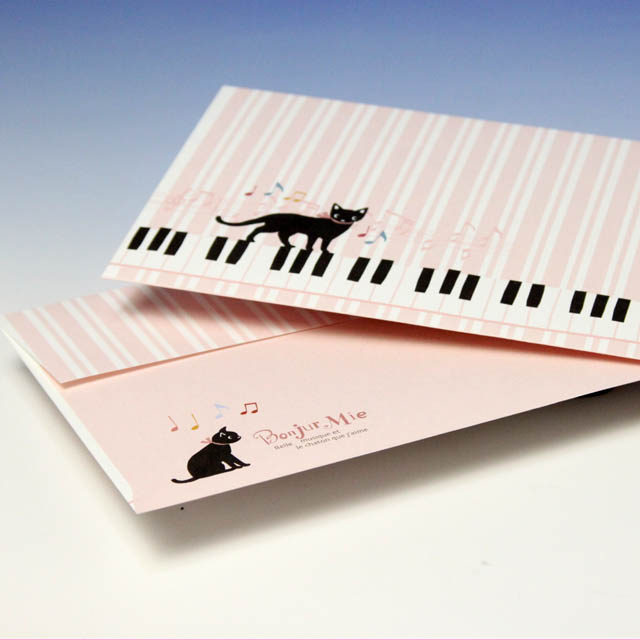 封筒 ピアノ鍵盤 音楽雑貨 音楽グッズ Bonjour Mie!