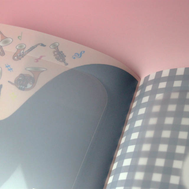 クリアファイル クリアフォルダ 音楽雑貨 見開き グランドピアノ 吹奏楽器