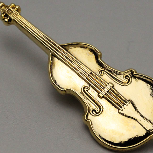 レリーフ調 ブローチ 《コントラバス》 GOLD color 音楽雑貨 レリーフ調 ブローチ 《コントラバス》 GOLD color 音楽雑貨