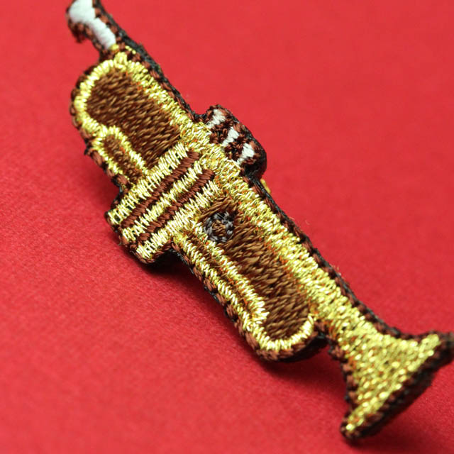 ワッペン 刺繍ステッカー トランペット 音楽グッズ 音楽雑貨