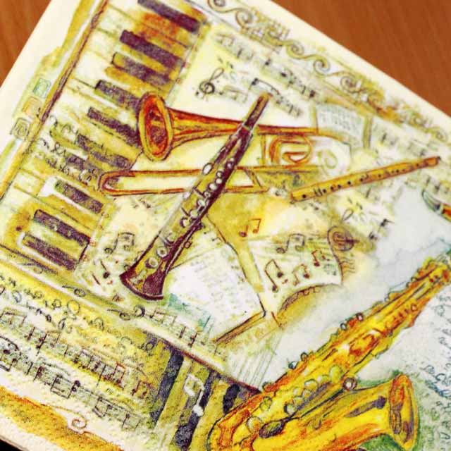 古風な楽器たち ペーパーナプキン 音楽雑貨 音楽グッズ