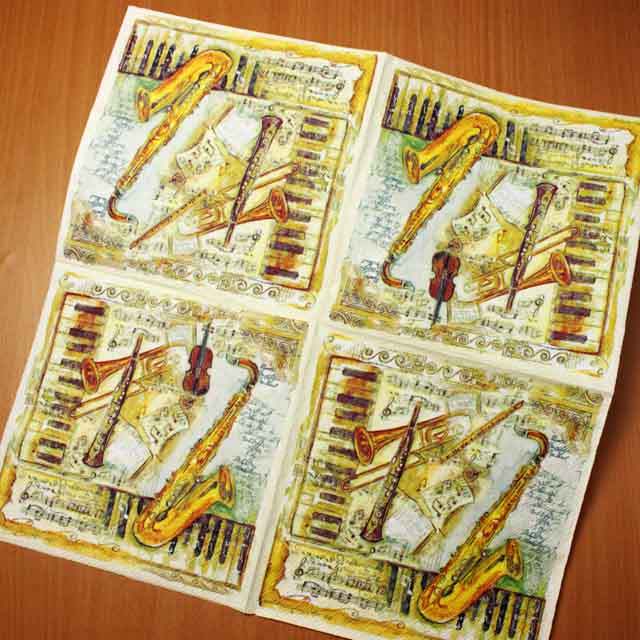 古風な楽器たち ペーパーナプキン 音楽雑貨 音楽グッズ