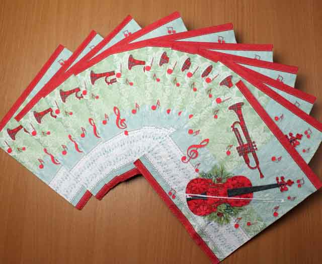 ヴァイオリン トランペット ペーパーナプキン 音楽雑貨 音楽グッズ