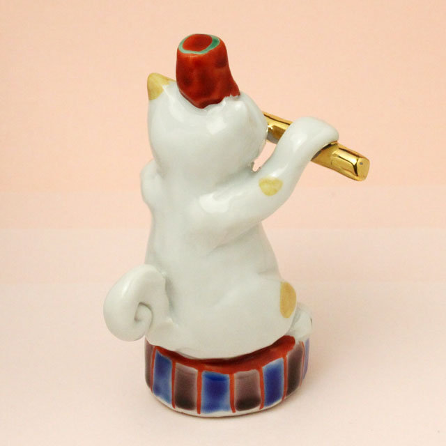 九谷焼 猫マーチング フルート 音楽雑貨 音楽グッズ