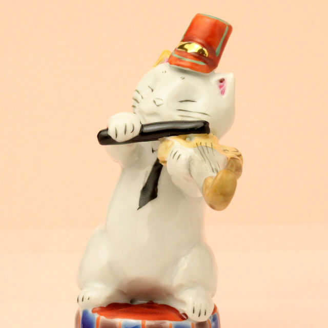 九谷焼 猫マーチング ヴァイオリン 音楽雑貨・アクセサリー専門店