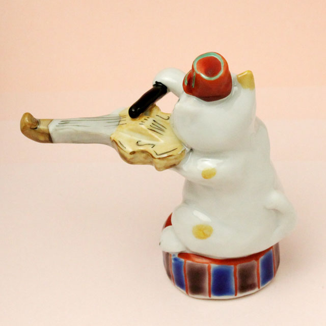 九谷焼 猫マーチング ヴァイオリン 音楽雑貨 音楽グッズ