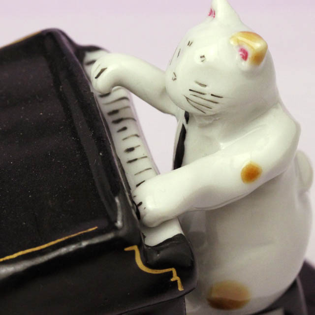 九谷焼 猫JAZZ グランドピアノ 音楽雑貨 音楽グッズ