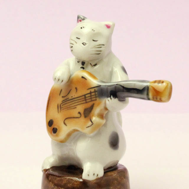 九谷焼 猫JAZZ エレキギター 音楽雑貨 音楽グッズ