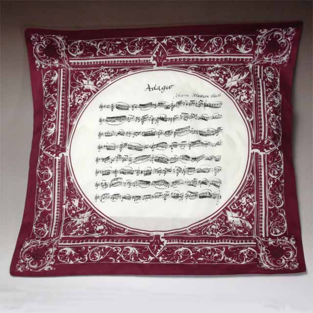 バッハ 無伴奏ヴァイオリンのためのソナタ第1番 Adagio ハンカチ 音楽雑貨