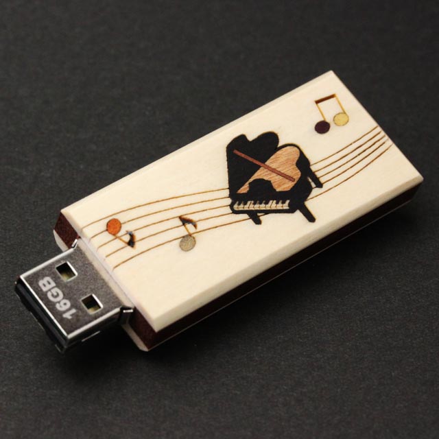 寄木象嵌 USBメモリ グランドピアノ 音楽雑貨 音楽グッズ