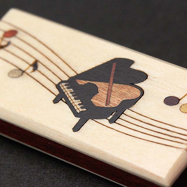 寄木象嵌 USBメモリ グランドピアノ 音楽雑貨 音楽グッズ