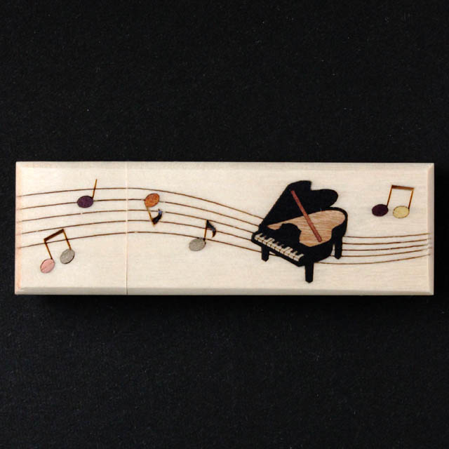 寄木象嵌 USBメモリ グランドピアノ 音楽雑貨 音楽グッズ