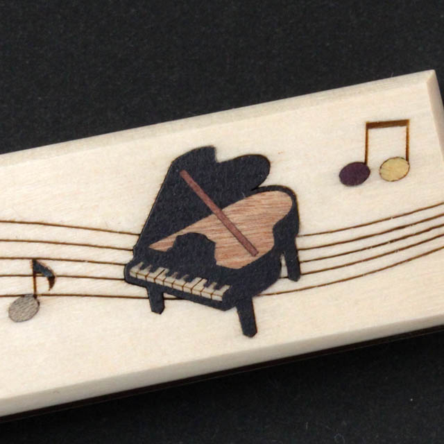 寄木象嵌 USBメモリ グランドピアノ 音楽雑貨 音楽グッズ