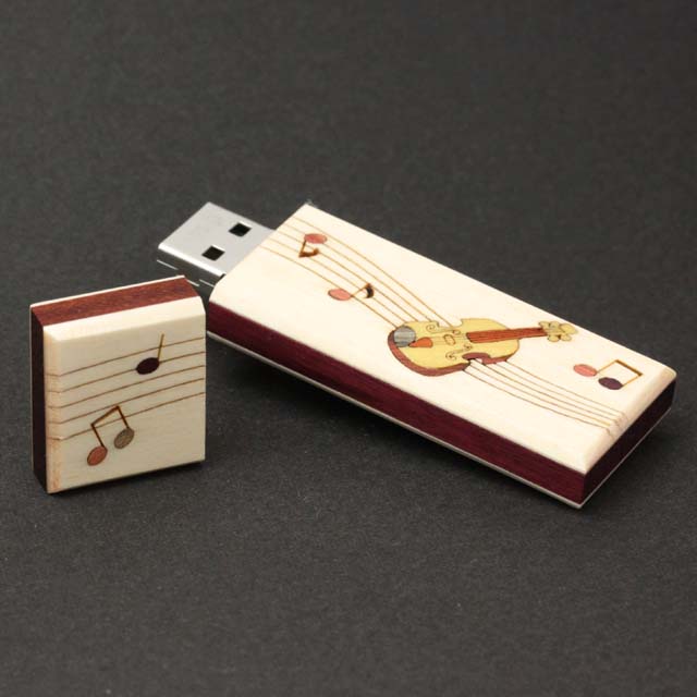 寄木象嵌 USBメモリ ヴァイオリン 音楽雑貨 音楽グッズ