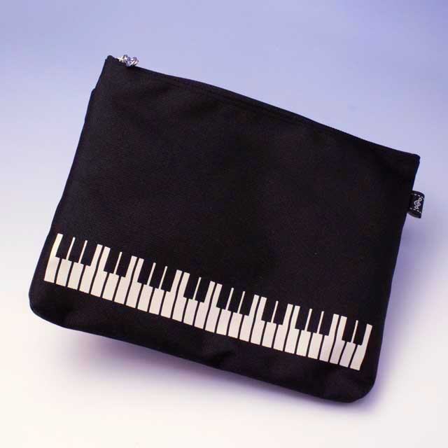 ポケットポーチ ピアノ鍵盤 ブラック 117983 ◇ 音楽雑貨