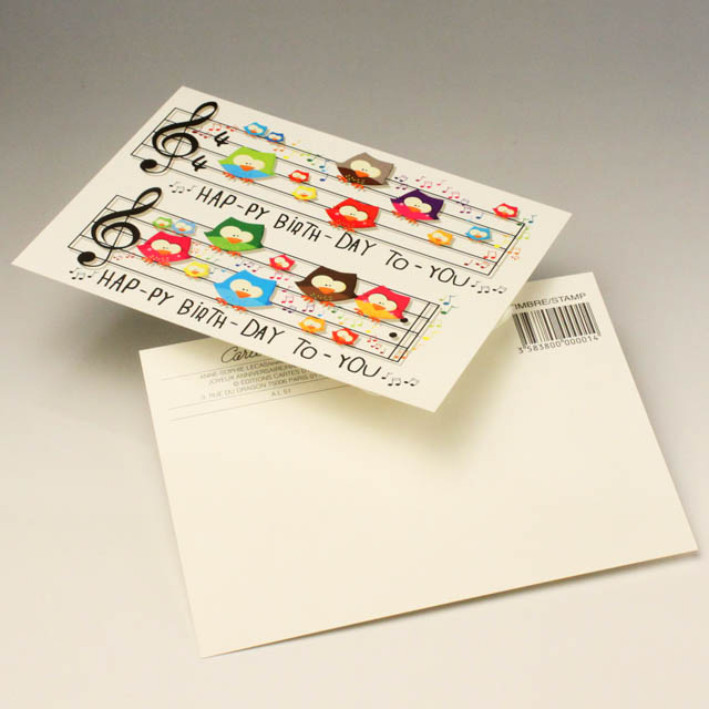 Import絵葉書 《 Joyeux Anniversaire 》 595911 音楽雑貨