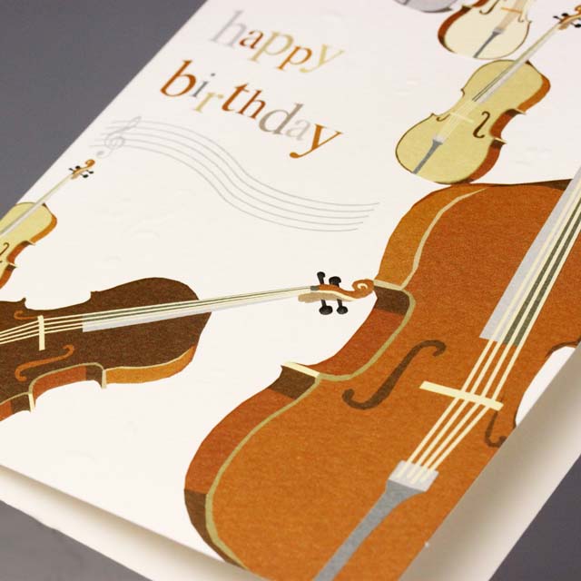 誕生カード バースデーカード 弦楽器 音楽雑貨