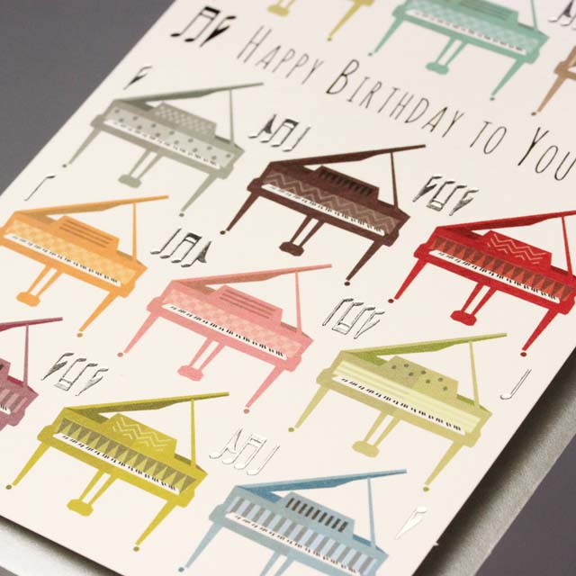 誕生カード バースデーカード グランドピアノ 音楽雑貨