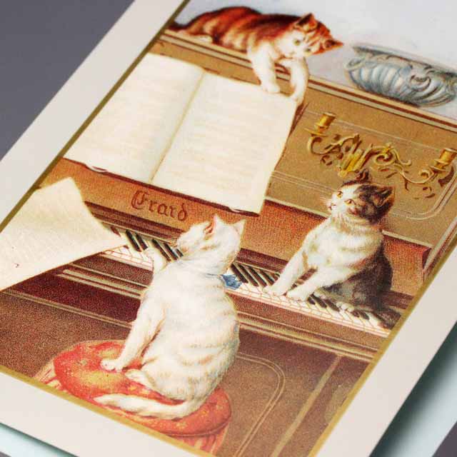 多目的カード ネコ アップライトピアノ 音楽雑貨