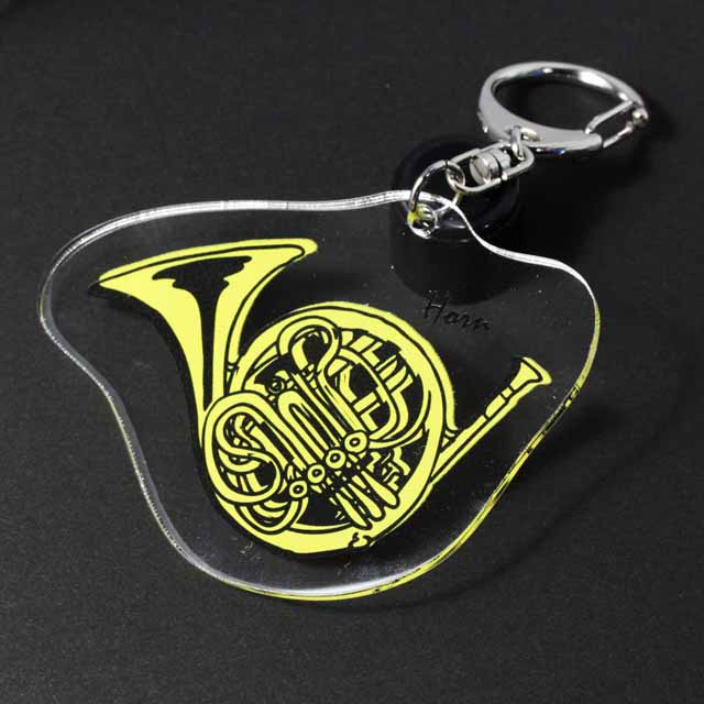 アクリル クリア キーホルダー 音楽雑貨 ホルン