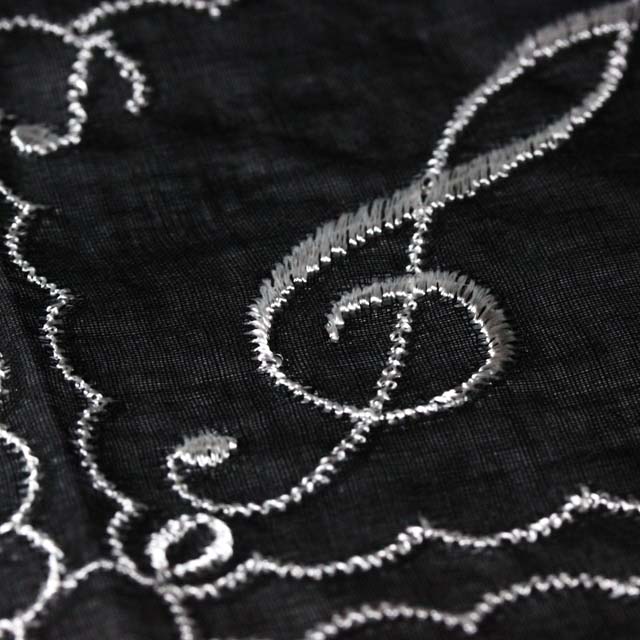レース刺繍 ハンカチ ト音記号 音楽グッズ 音楽雑貨