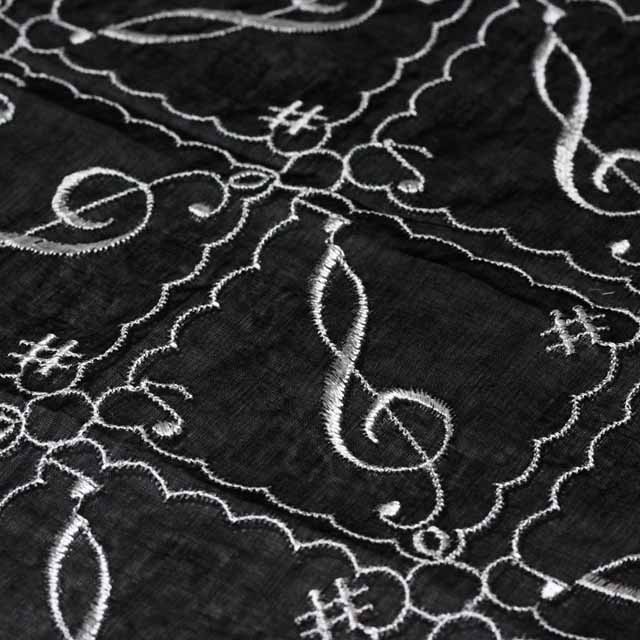 レース刺繍 ハンカチ ト音記号 音楽グッズ 音楽雑貨