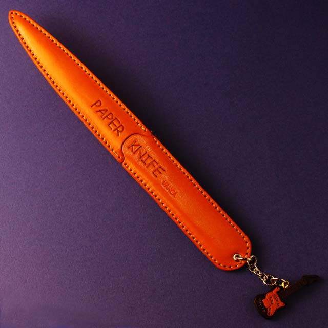 本革製 ペーパーナイフ エレキギター 音楽グッズ 音楽雑貨