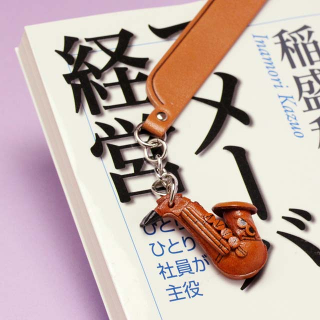 本革製 ブックマーク アルトサックス 音楽雑貨 音楽グッズ