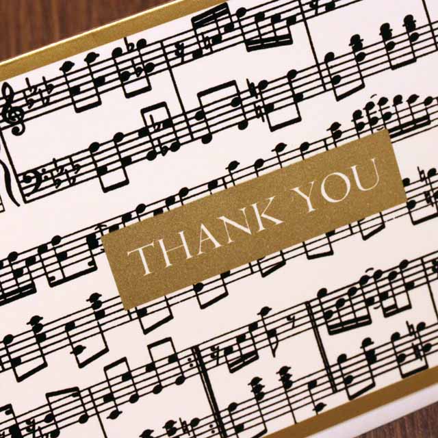 サンキューカード 大譜表 音楽グッズ 音楽雑貨