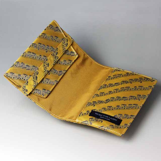 クラバット ネクタイ生地 楽譜 ブックカバー 音楽雑貨 音楽グッズ