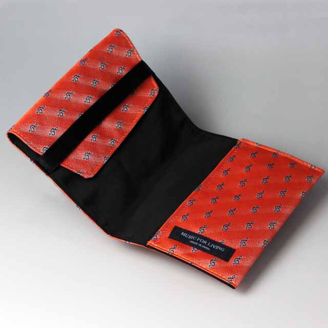 クラバット ネクタイ生地 ト音記号 ブックカバー 音楽雑貨 音楽グッズ